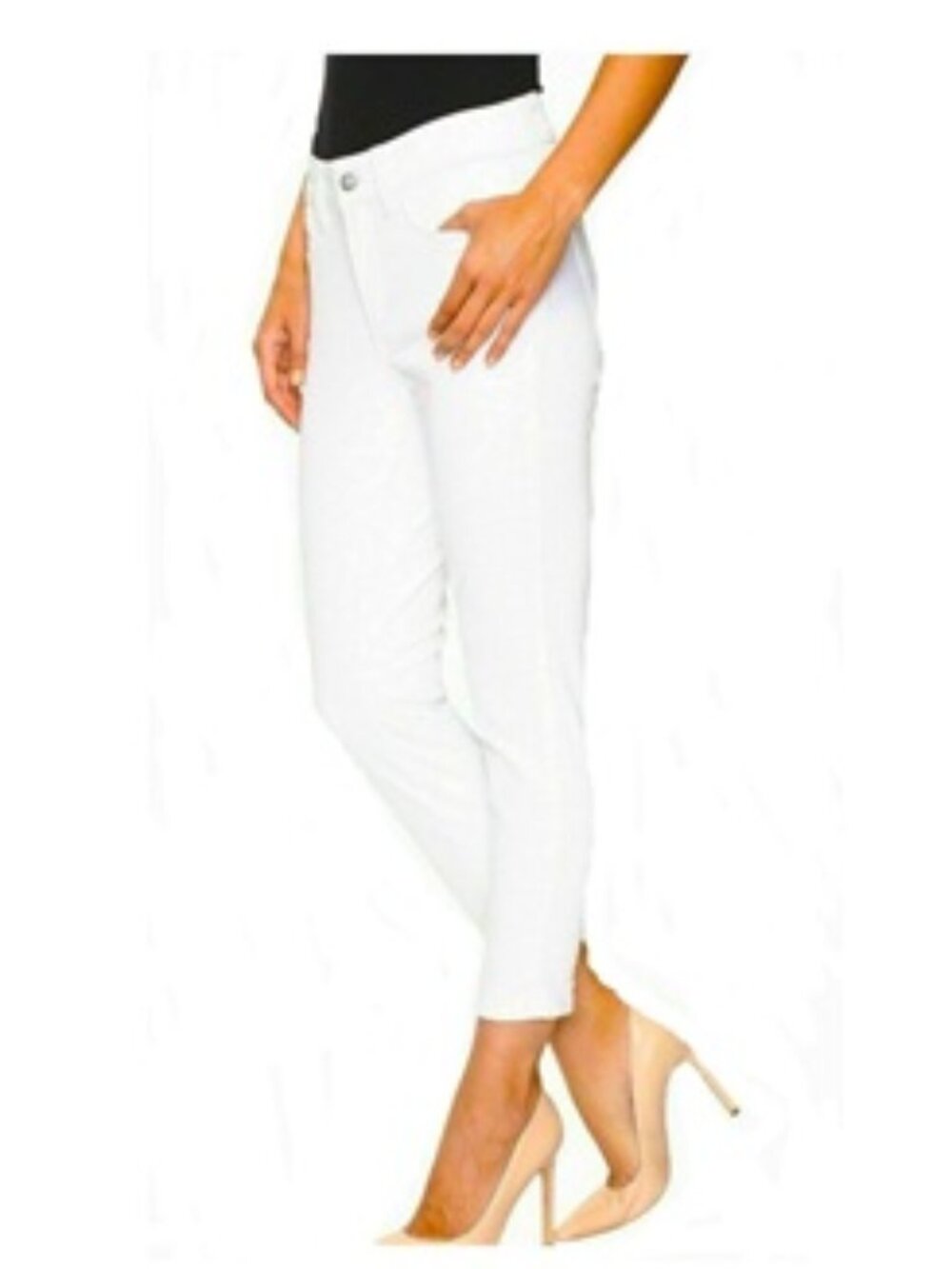 NYDJ Alina Convertible Lift X Tuck Jeans Optic White Women 14 P 14P Nwt